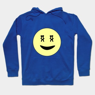 Classic retro Smiley Face Emoji with upside-down Bunny Eyes Hoodie